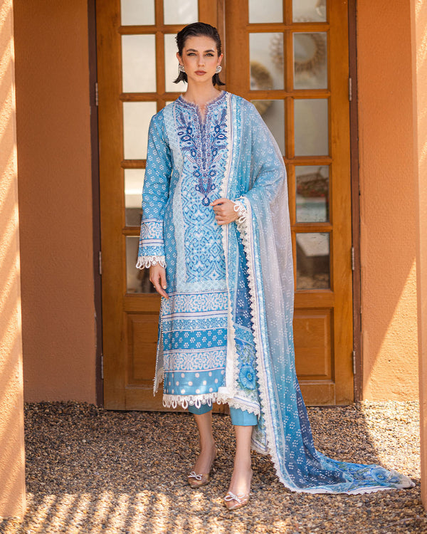 Roheenaz | Azalea Printed Lawn 24 | Starlit Sky - by - Libasekhas UK - Registered Vendor of : Roheenaz - 100% Original Designer Dresss