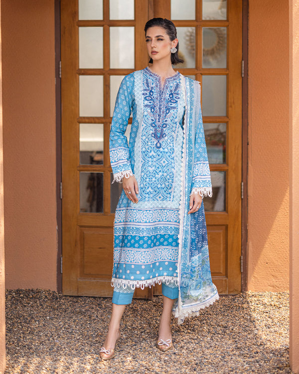 Roheenaz | Azalea Printed Lawn 24 | Starlit Sky - by - Libasekhas UK - Registered Vendor of : Roheenaz - 100% Original Designer Dresss