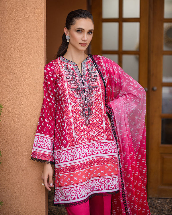 Roheenaz | Azalea Printed Lawn 24 | Coral Cascade - by - Libasekhas UK - Registered Vendor of : Roheenaz - 100% Original Designer Dresss