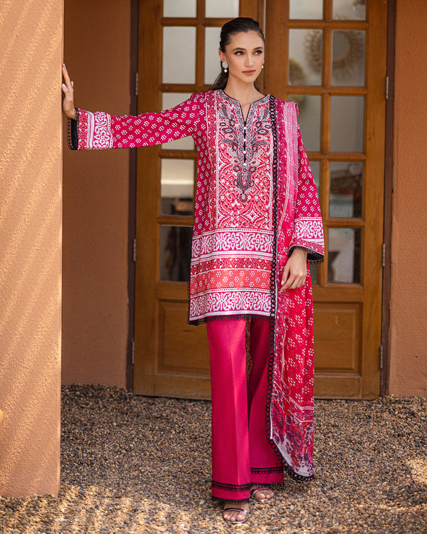 Roheenaz | Azalea Printed Lawn 24 | Coral Cascade - by - Libasekhas UK - Registered Vendor of : Roheenaz - 100% Original Designer Dresss
