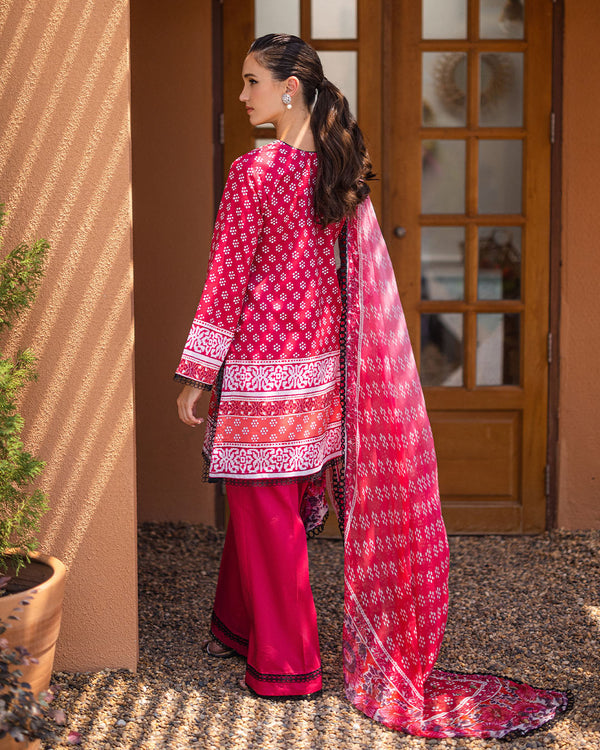 Roheenaz | Azalea Printed Lawn 24 | Coral Cascade - by - Libasekhas UK - Registered Vendor of : Roheenaz - 100% Original Designer Dresss