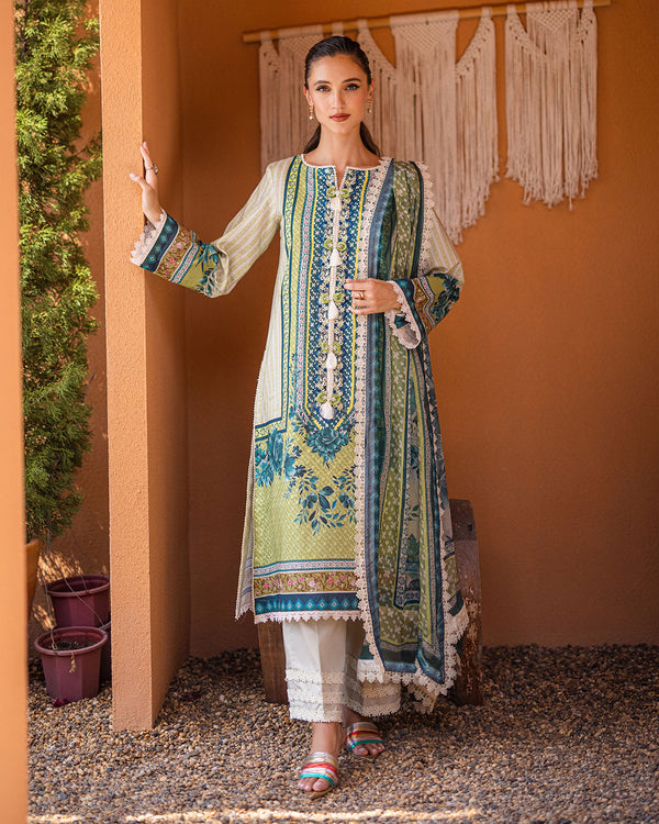 Roheenaz | Azalea Printed Lawn 24 | Ivory Elegance - by - Libasekhas UK - Registered Vendor of : Roheenaz - 100% Original Designer Dresss