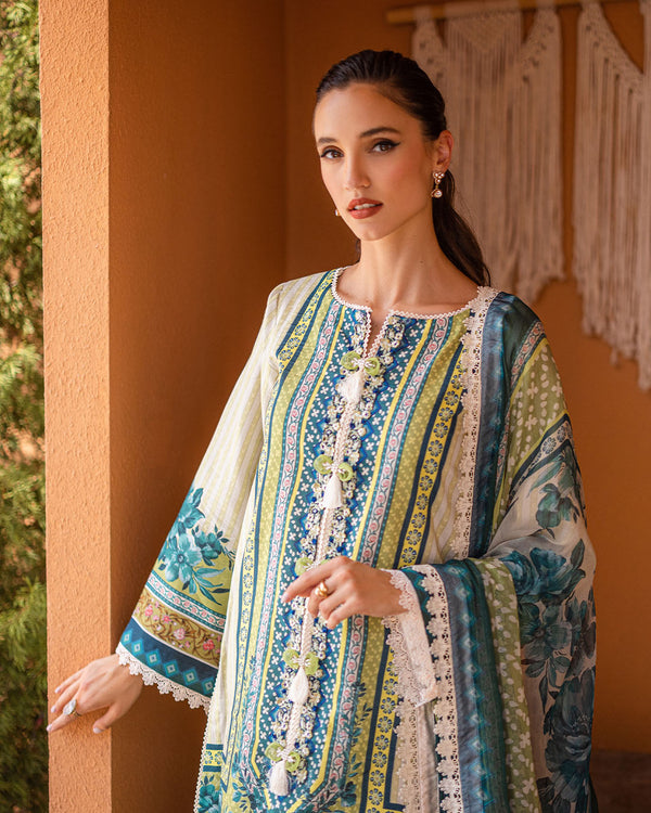 Roheenaz | Azalea Printed Lawn 24 | Ivory Elegance - by - Libasekhas UK - Registered Vendor of : Roheenaz - 100% Original Designer Dresss