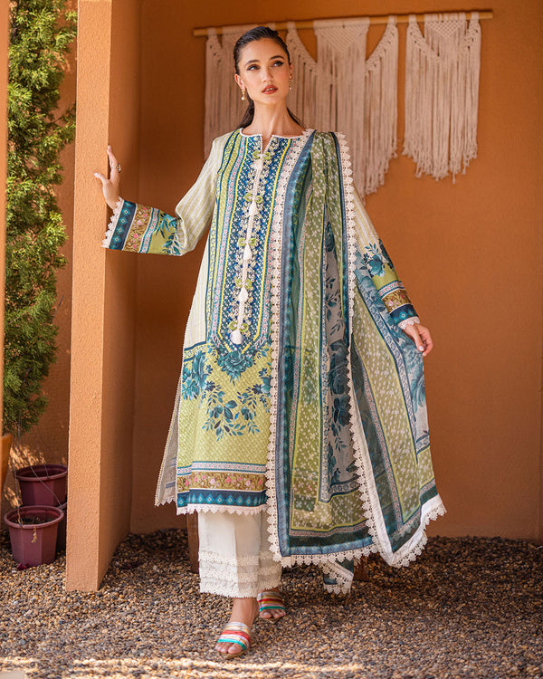 Roheenaz | Azalea Printed Lawn 24 | Ivory Elegance - by - Libasekhas UK - Registered Vendor of : Roheenaz - 100% Original Designer Dresss