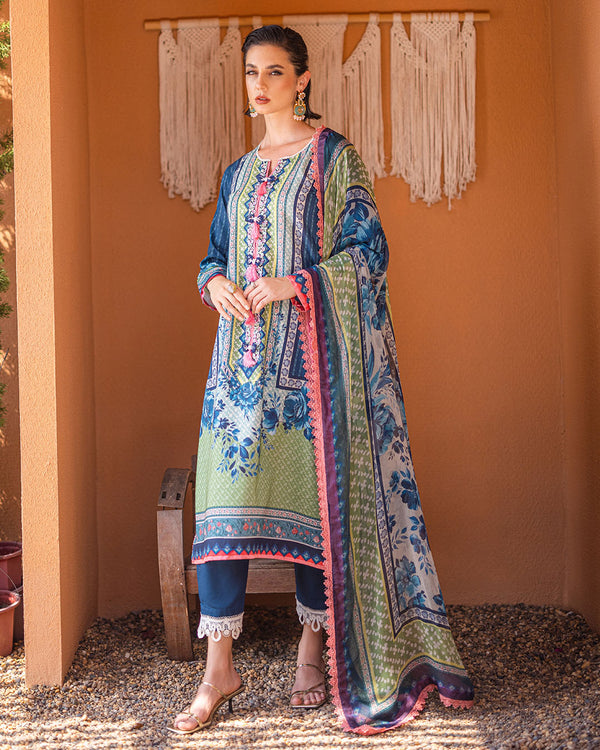 Roheenaz | Azalea Printed Lawn 24 | Mirage Mesh - by - Libasekhas UK - Registered Vendor of : Roheenaz - 100% Original Designer Dresss