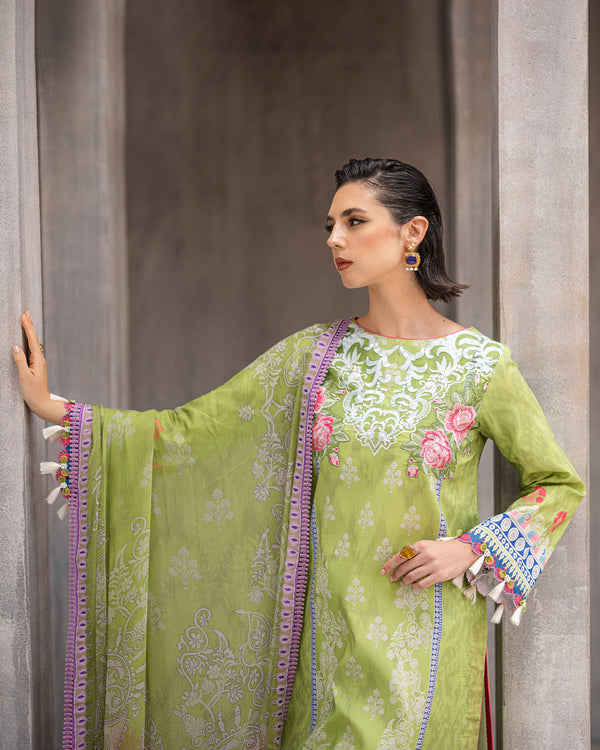 Roheenaz | Azalea Printed Lawn 24 | Serene Seafoam - by - Libasekhas UK - Registered Vendor of : Roheenaz - 100% Original Designer Dresss