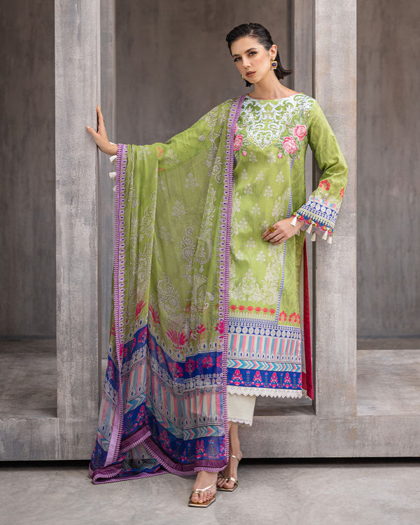 Roheenaz | Azalea Printed Lawn 24 | Serene Seafoam - by - Libasekhas UK - Registered Vendor of : Roheenaz - 100% Original Designer Dresss