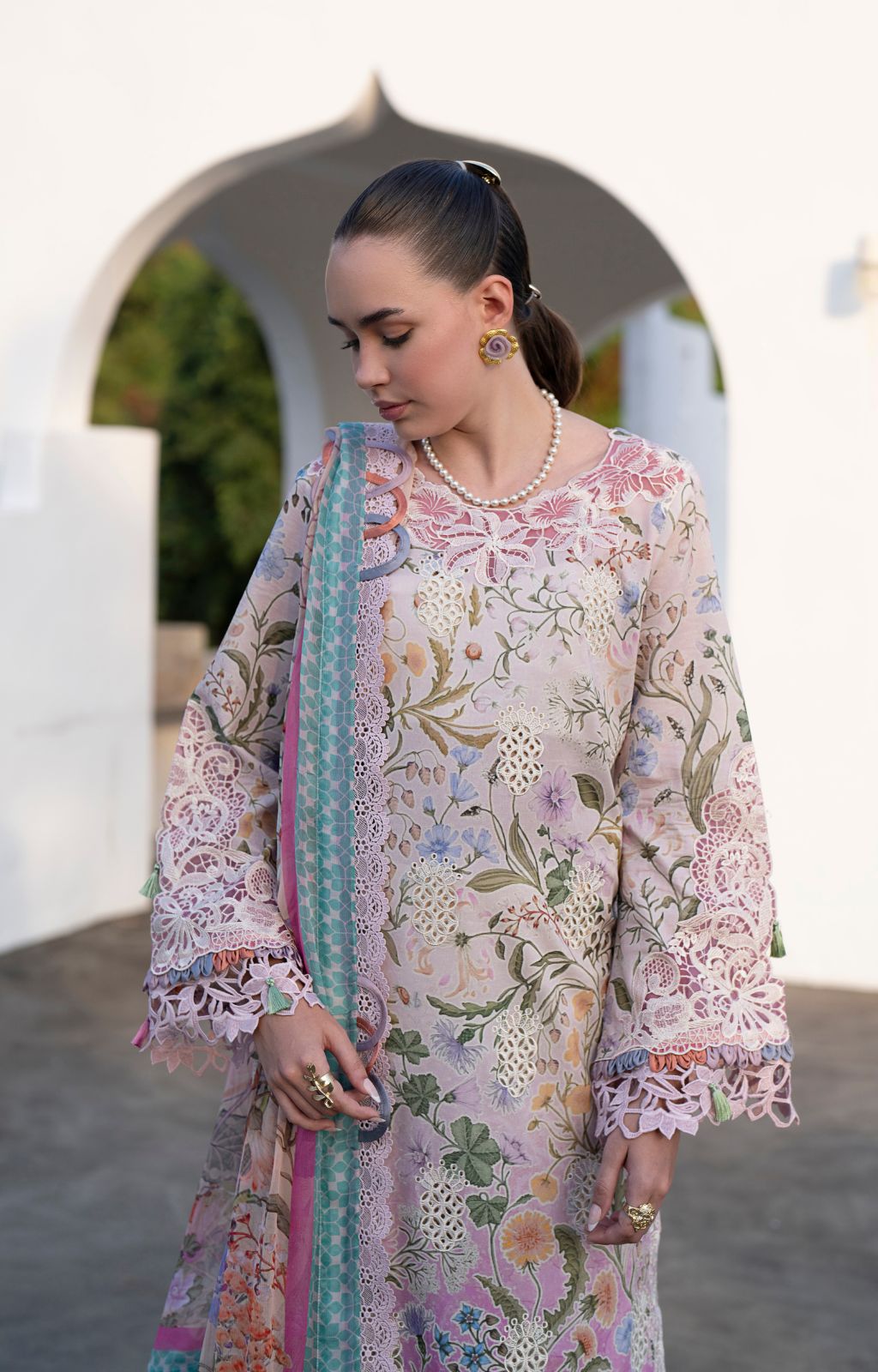 AJR Couture | Printakari Lawn 25 | Rose - by - Libasekhas UK - Registered Vendor of : AJR Couture - 100% Original Designer Dresss