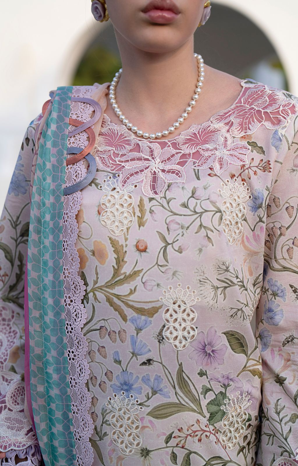 AJR Couture | Printakari Lawn 25 | Rose - by - Libasekhas UK - Registered Vendor of : AJR Couture - 100% Original Designer Dresss