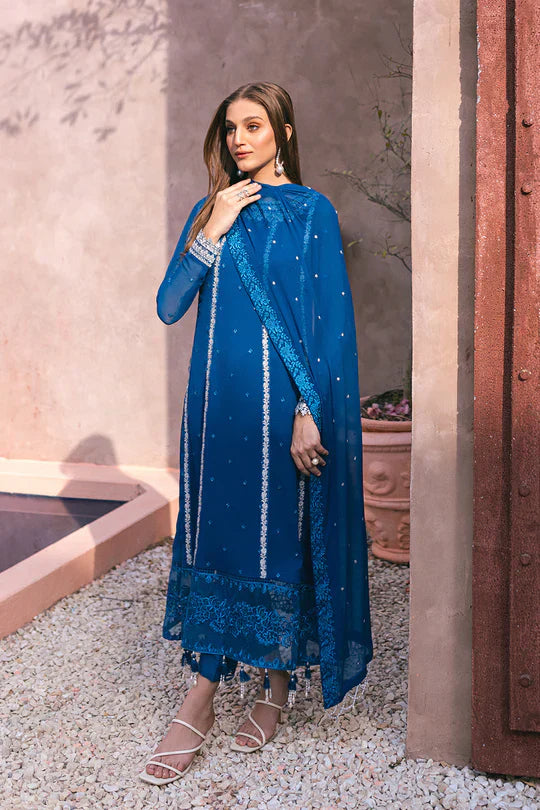 Azure | Embroidered Ensembles 3 Pcs | Radiant Sky - Libasekhas