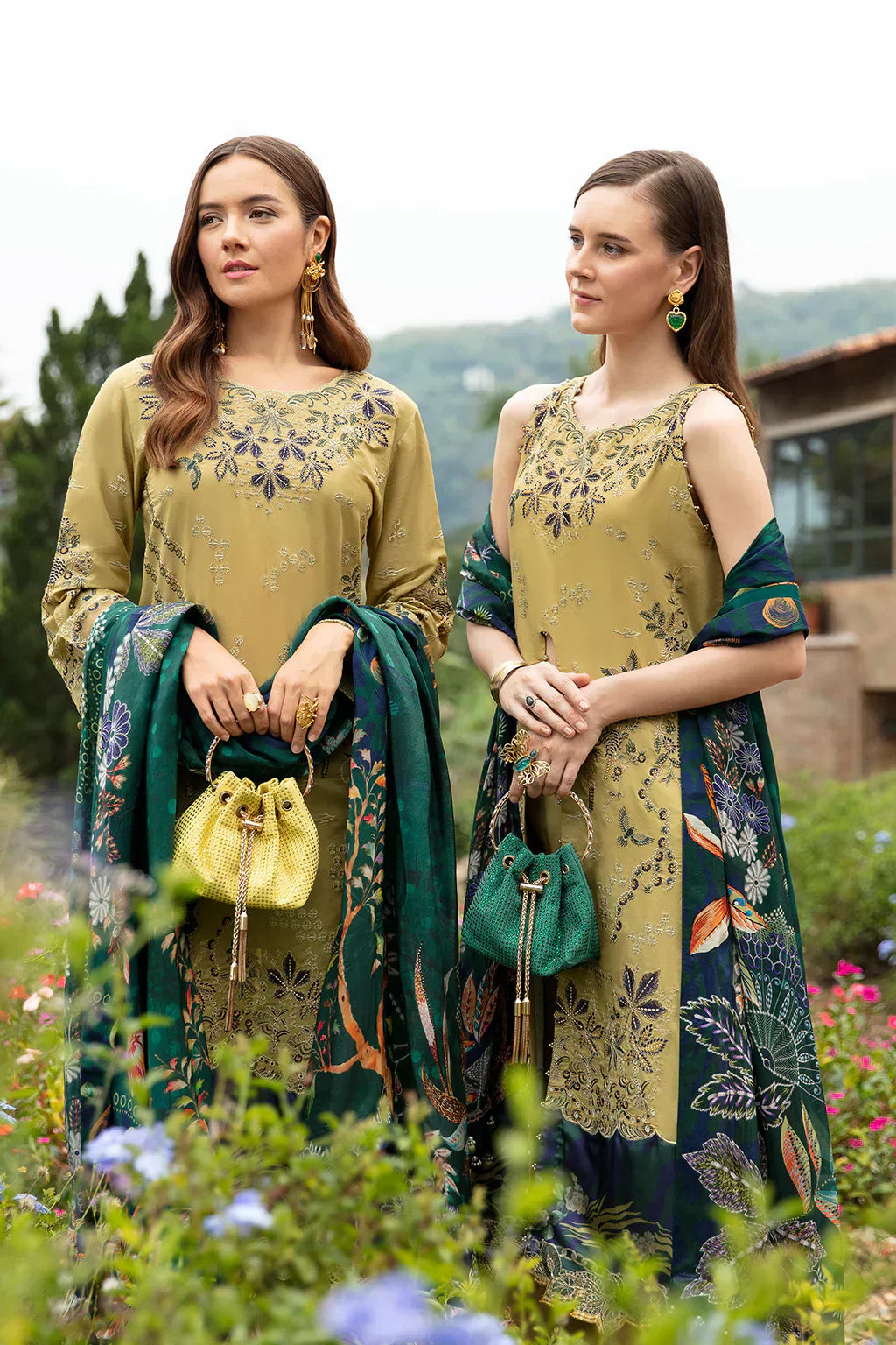 Ramsha | Andaz Collection | OLIVE GREEN - by - Libasekhas UK - Registered Vendor of : Ramsha - 100% Original Designer Dresss