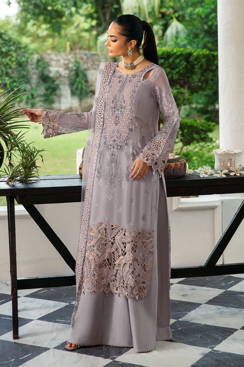 Ramsha | Dastak Luxury Chiffon Collection |  Q-104 - by - Libasekhas UK - Registered Vendor of : Ramsha - 100% Original Designer Dresss