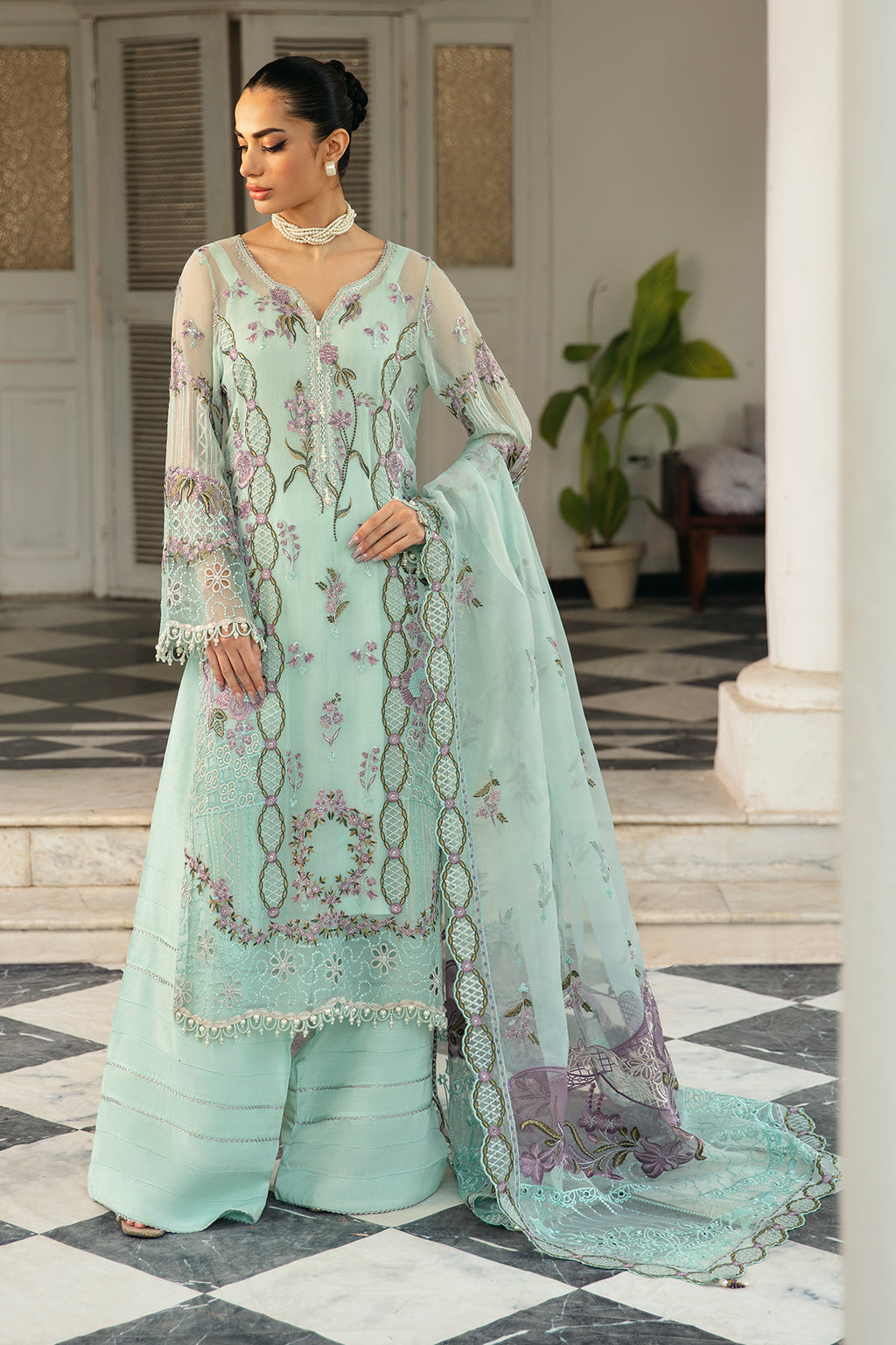Ramsha | Dastak Luxury Chiffon Collection | Q-102 - by - Libasekhas UK - Registered Vendor of : Ramsha - 100% Original Designer Dresss