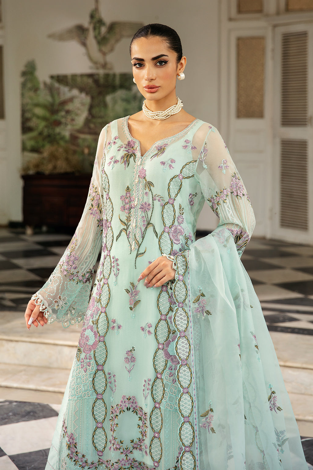 Ramsha | Dastak Luxury Chiffon Collection | Q-102 - by - Libasekhas UK - Registered Vendor of : Ramsha - 100% Original Designer Dresss