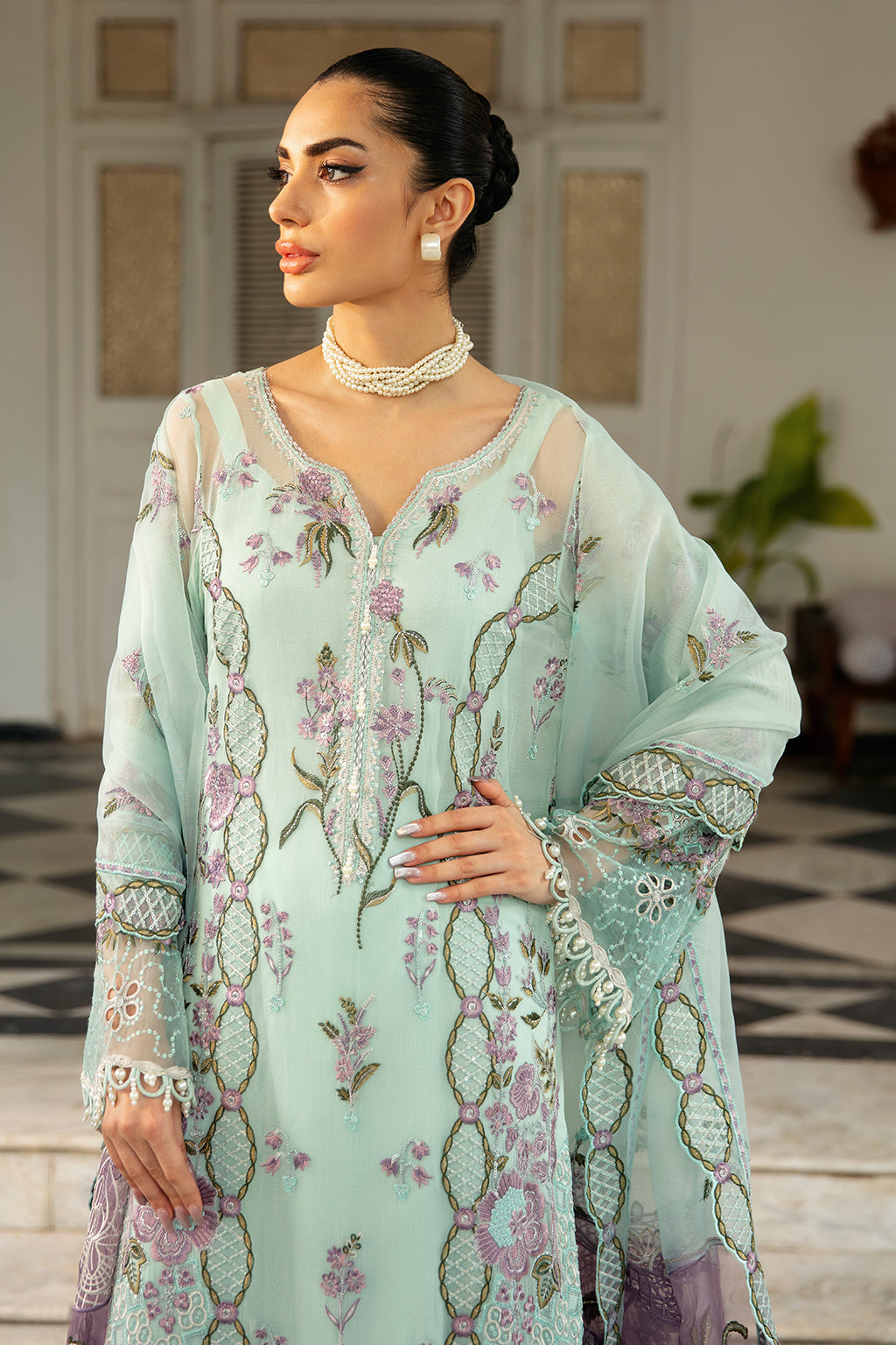 Ramsha | Dastak Luxury Chiffon Collection | Q-102 - by - Libasekhas UK - Registered Vendor of : Ramsha - 100% Original Designer Dresss