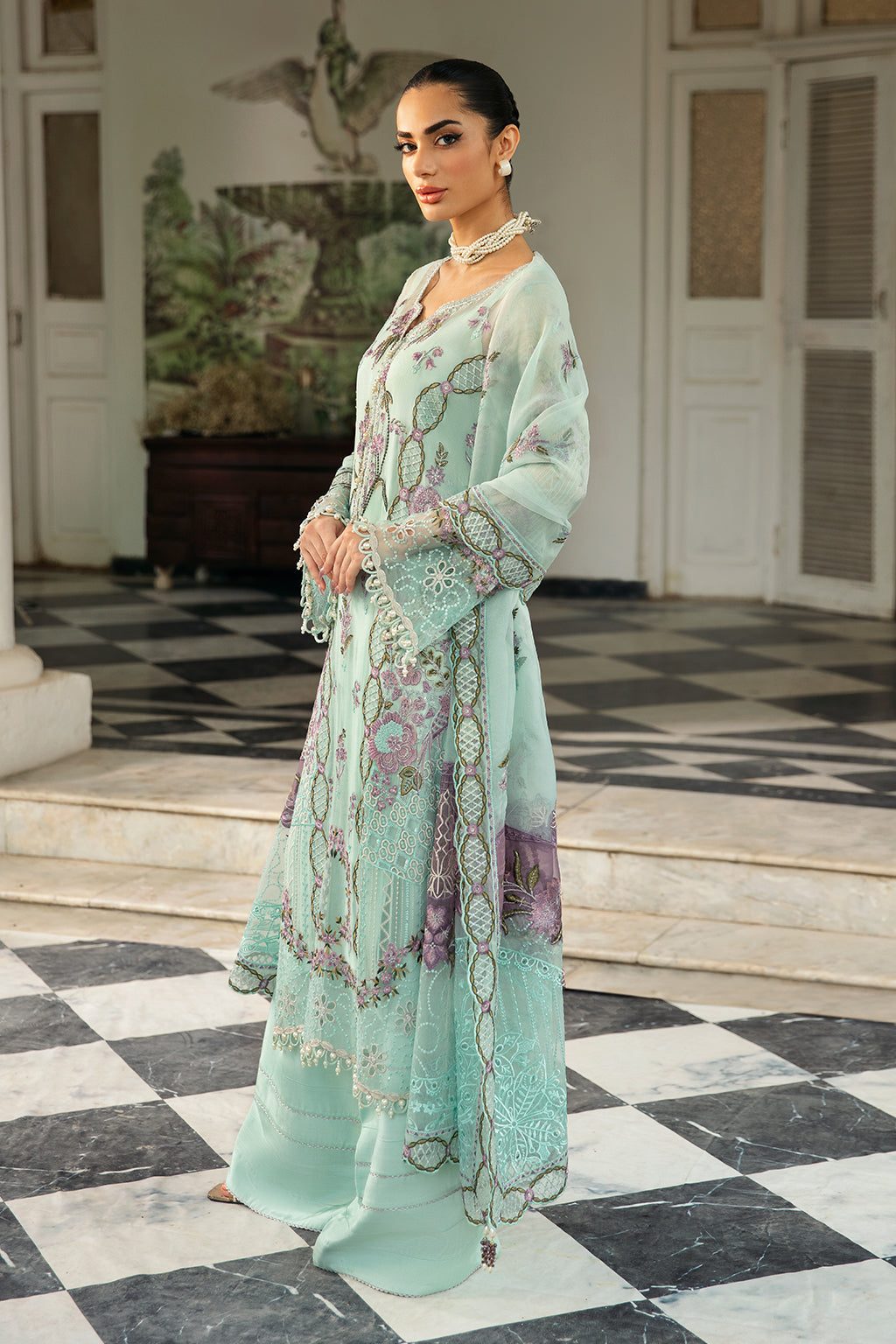 Ramsha | Dastak Luxury Chiffon Collection | Q-102 - by - Libasekhas UK - Registered Vendor of : Ramsha - 100% Original Designer Dresss