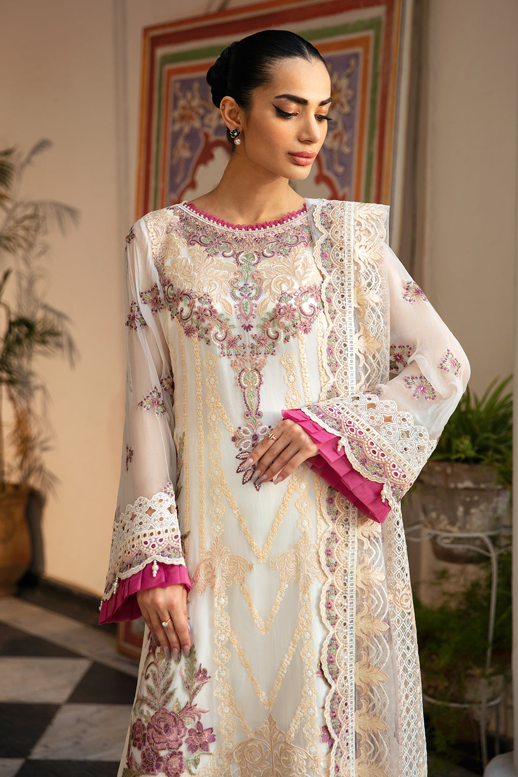 Ramsha | Dastak Luxury Chiffon Collection |  Q-107 - by - Libasekhas UK - Registered Vendor of : Ramsha - 100% Original Designer Dresss
