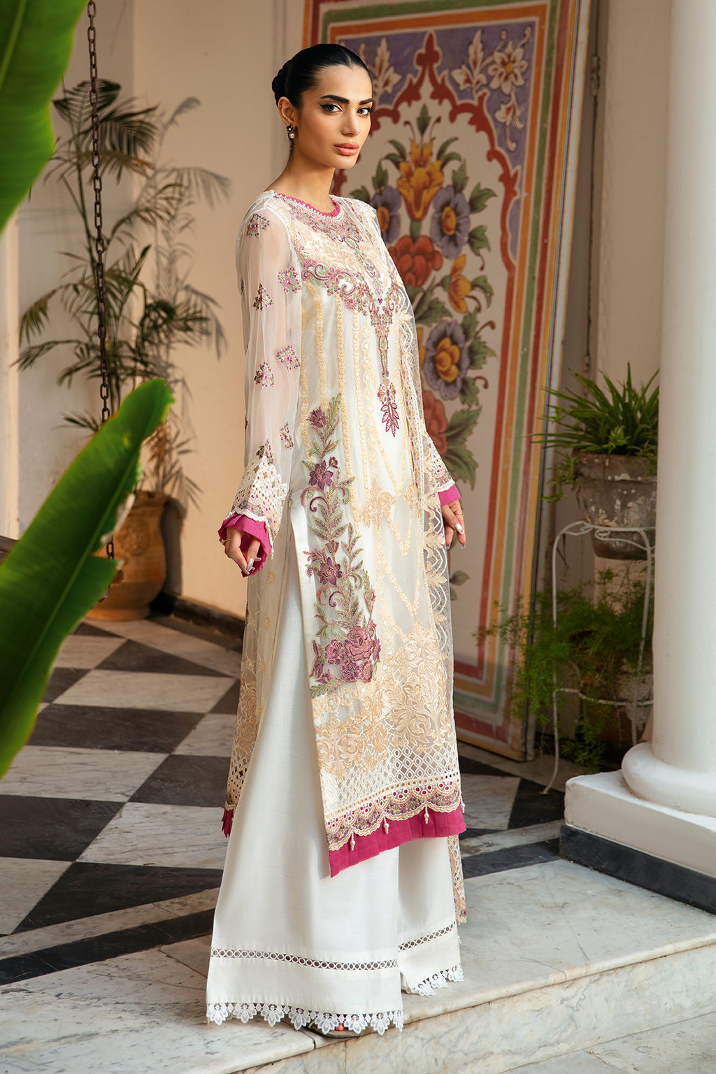 Ramsha | Dastak Luxury Chiffon Collection |  Q-107 - by - Libasekhas UK - Registered Vendor of : Ramsha - 100% Original Designer Dresss