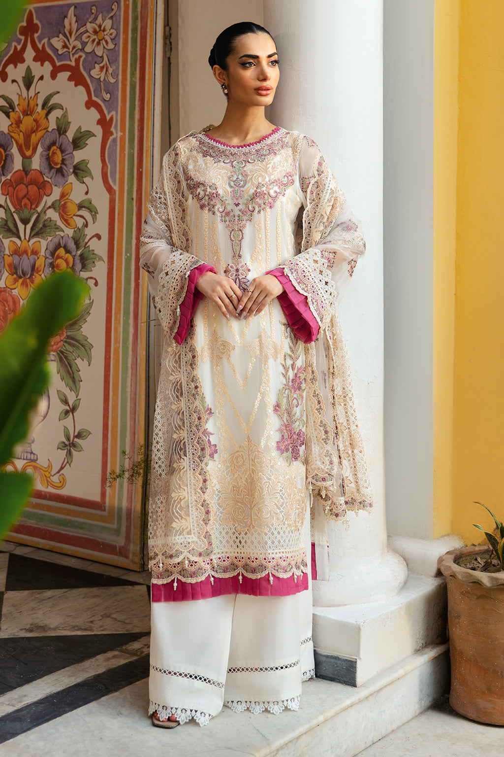 Ramsha | Dastak Luxury Chiffon Collection |  Q-107 - by - Libasekhas UK - Registered Vendor of : Ramsha - 100% Original Designer Dresss