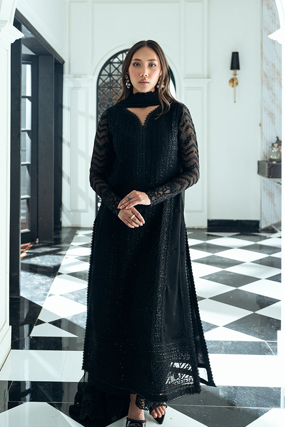 Azure | Ensembles | Raven Drape - by Libasekhas UK - Registered Vendor of : Azure - 100% Original Designer Dress