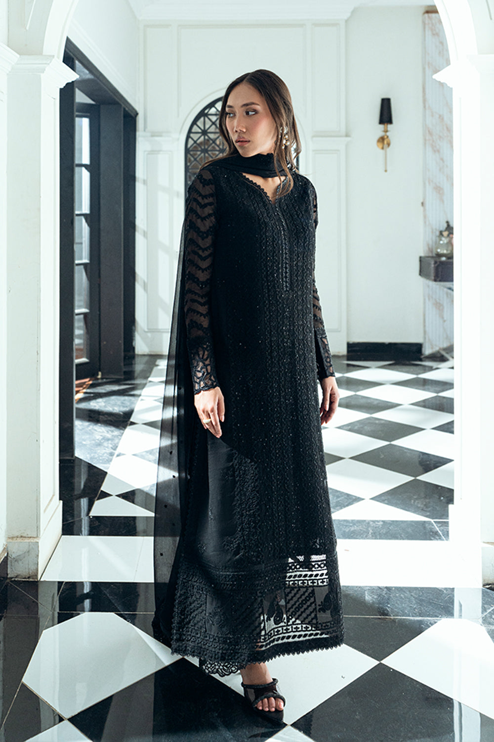 Azure | Ensembles | Raven Drape - by Libasekhas UK - Registered Vendor of : Azure - 100% Original Designer Dress