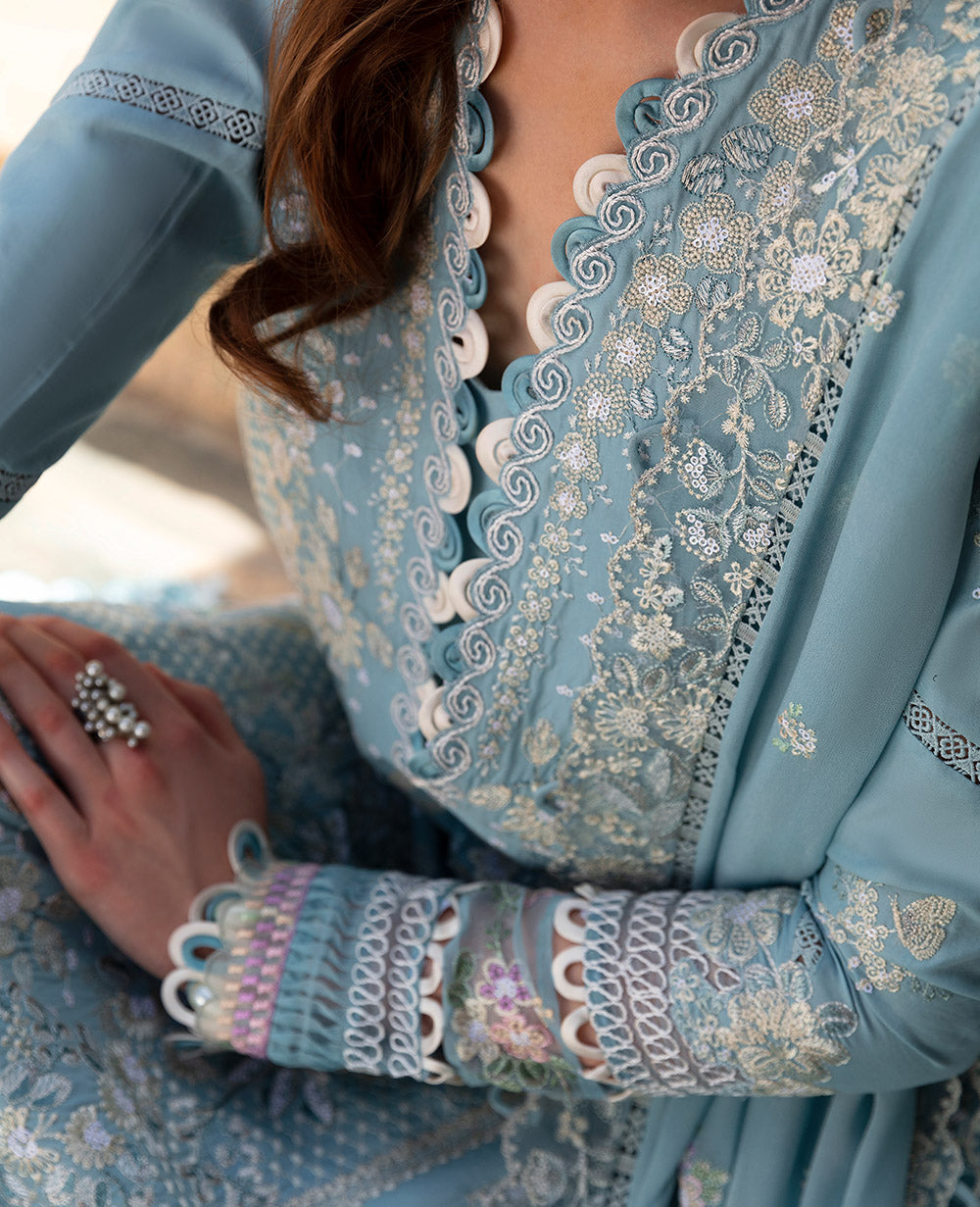 Republic Womenswear | Ilana Eid Luxury Lawn | Azure - by - Libasekhas UK - Registered Vendor of : Republic Womenswear - 100% Original Designer Dresss
