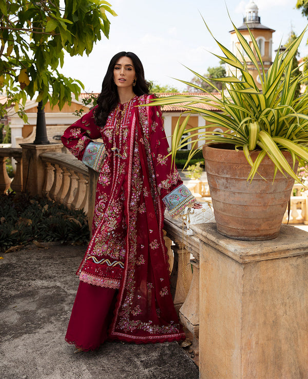 Republic Womenswear | Ilana Eid Luxury Lawn | Rouge - by - Libasekhas UK - Registered Vendor of : Republic Womenswear - 100% Original Designer Dresss