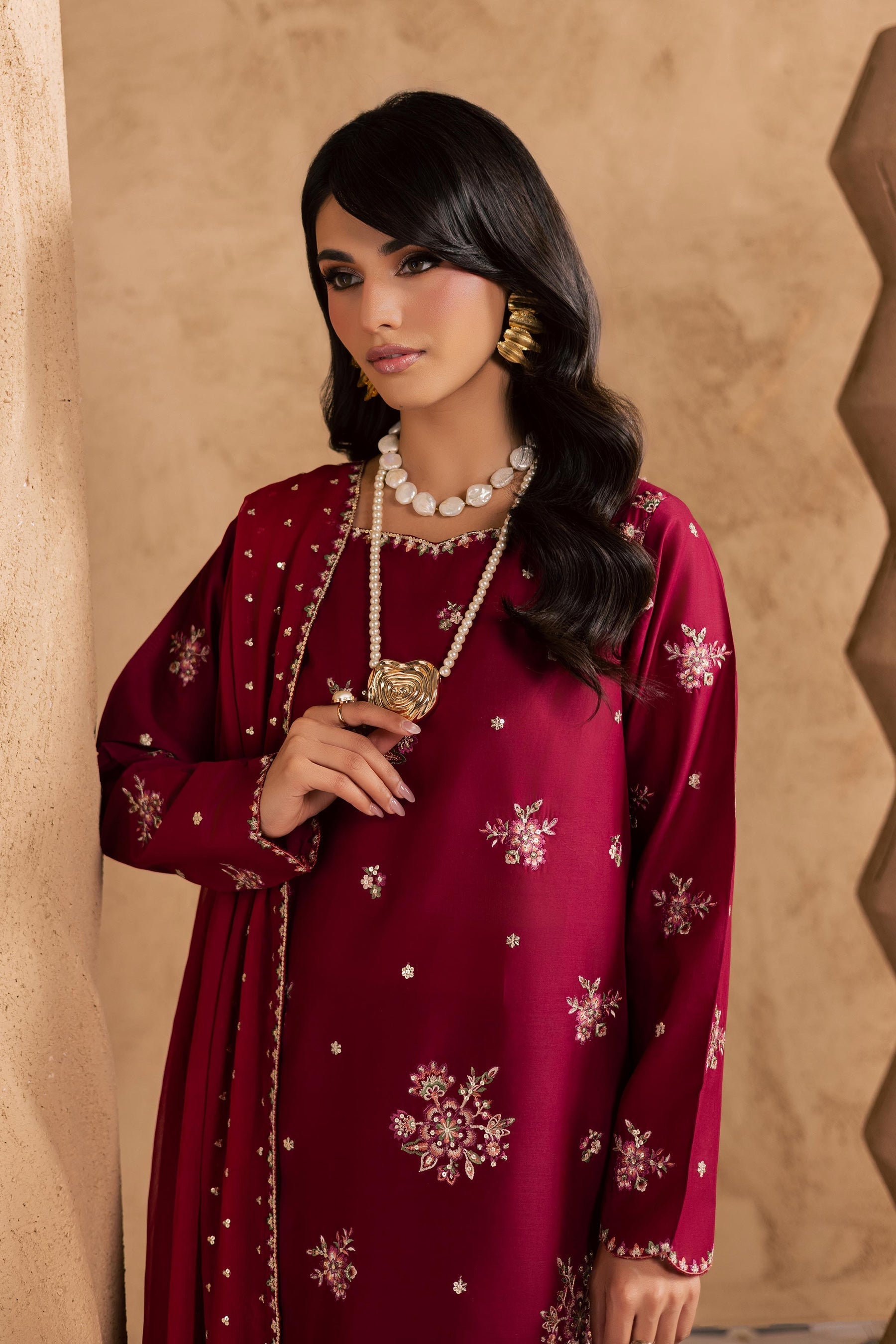 Batik | Festive Eid 26 | Red Queen - by Libasekhas - Registered Vendor of : Batik - 100% Original Designer Dress