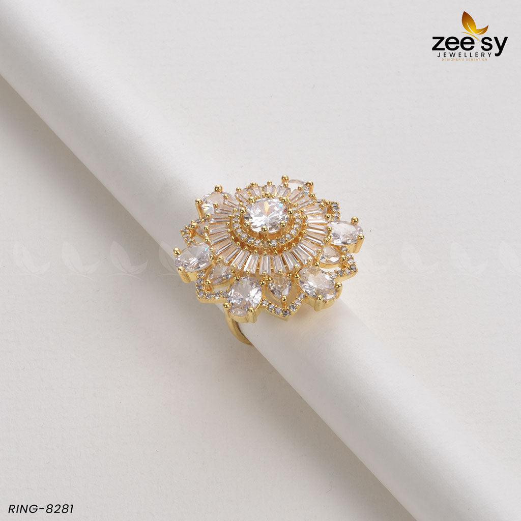 Sunflower Ring-8281 - by - Libasekhas UK - Registered Vendor of : Zeesy - 100% Original Designer Dresss