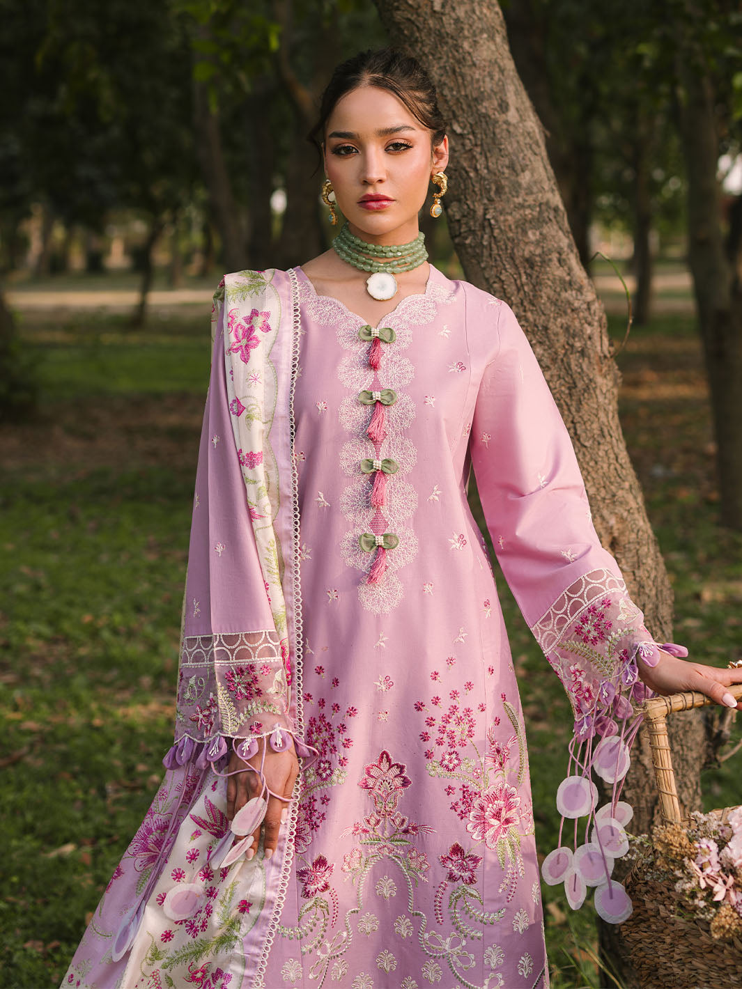 Mahnur | Dahlia Luxury Lawn 25 | Rosa - by - Libasekhas UK - Registered Vendor of : Mahnur - 100% Original Designer Dresss
