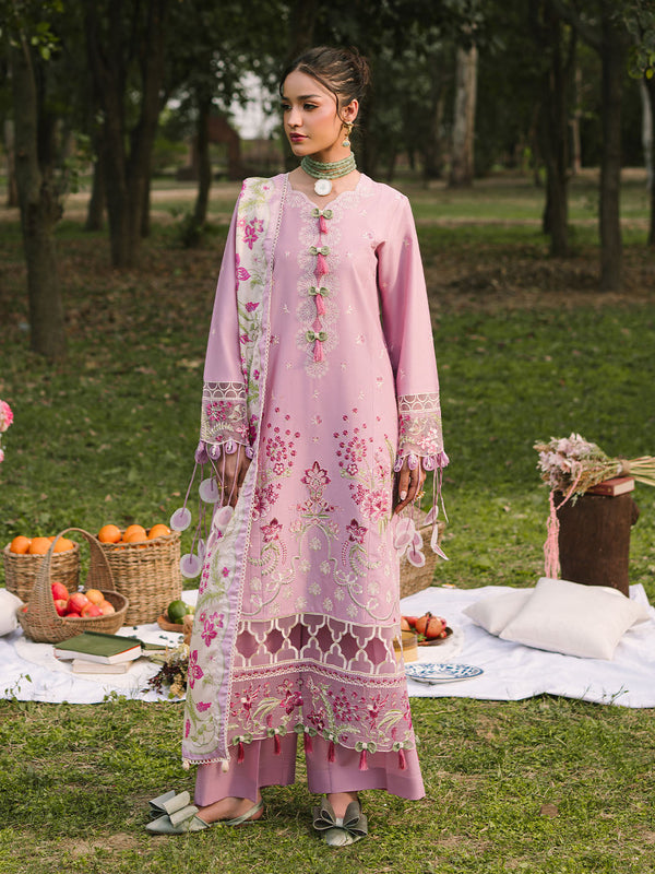 Mahnur | Dahlia Luxury Lawn 25 | Rosa - by - Libasekhas UK - Registered Vendor of : Mahnur - 100% Original Designer Dresss