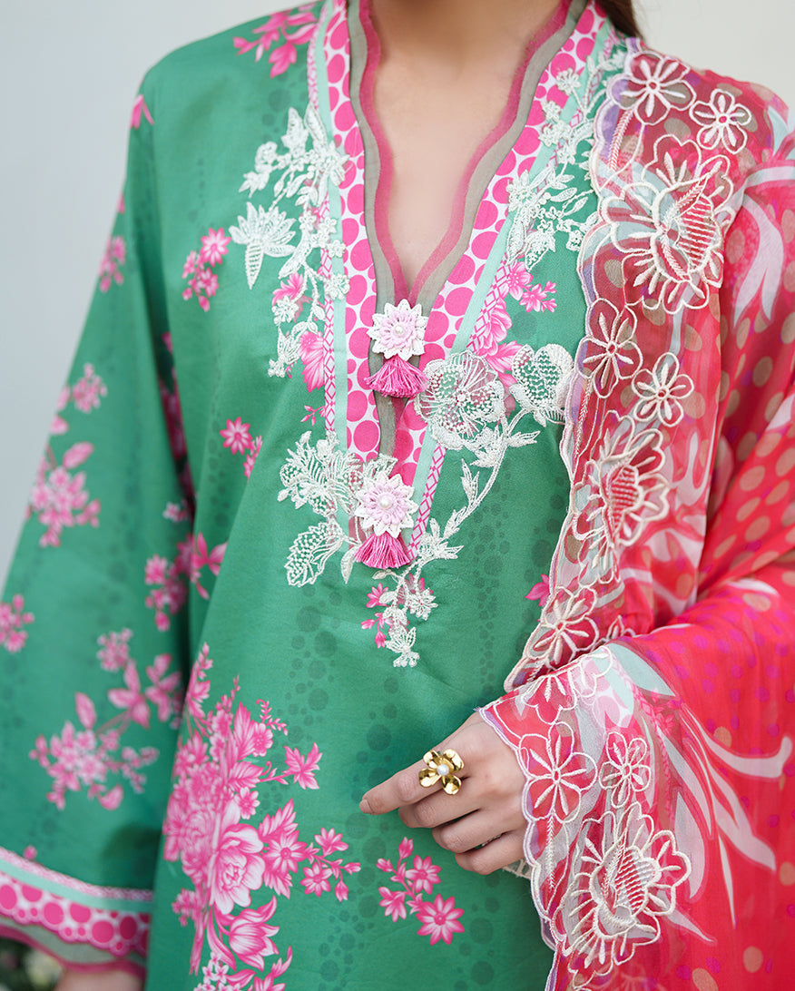 Roheenaz | Whispered Florals | Rose Mist - by Libasekhas UK - Registered Vendor of : Roheenaz - 100% Original Designer Dress