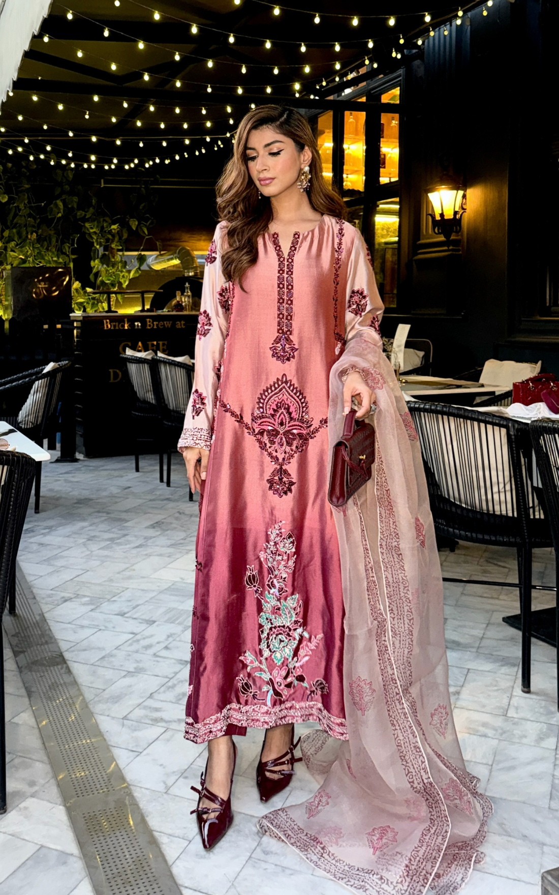 Asifa and Nabeel | Silk Edit 26 | Rose Noir - by Libasekhas UK - Registered Vendor of : Asifa and Nabeel - 100% Original Designer Dress