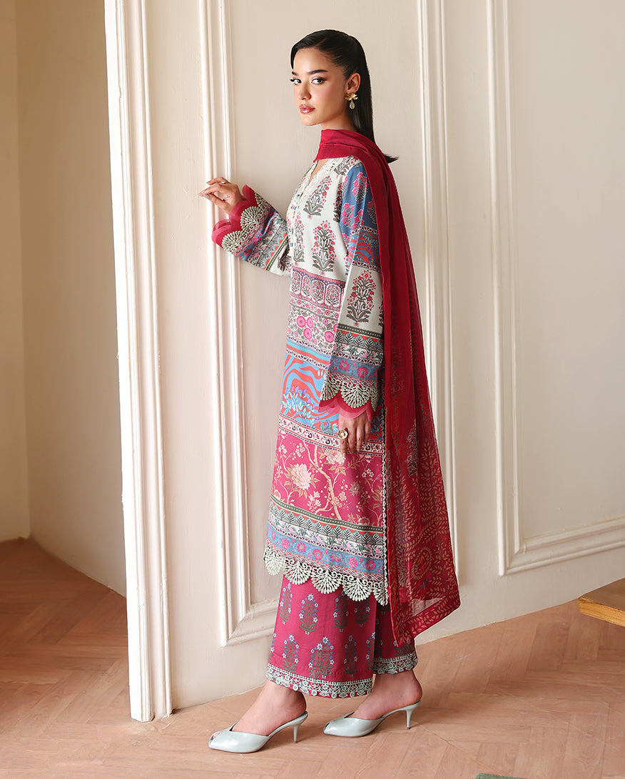 Roheenaz | Eclat Garden Printed Lawn | Rosette Dream - by Libasekhas UK - Registered Vendor of : Roheenaz - 100% Original Designer Dress