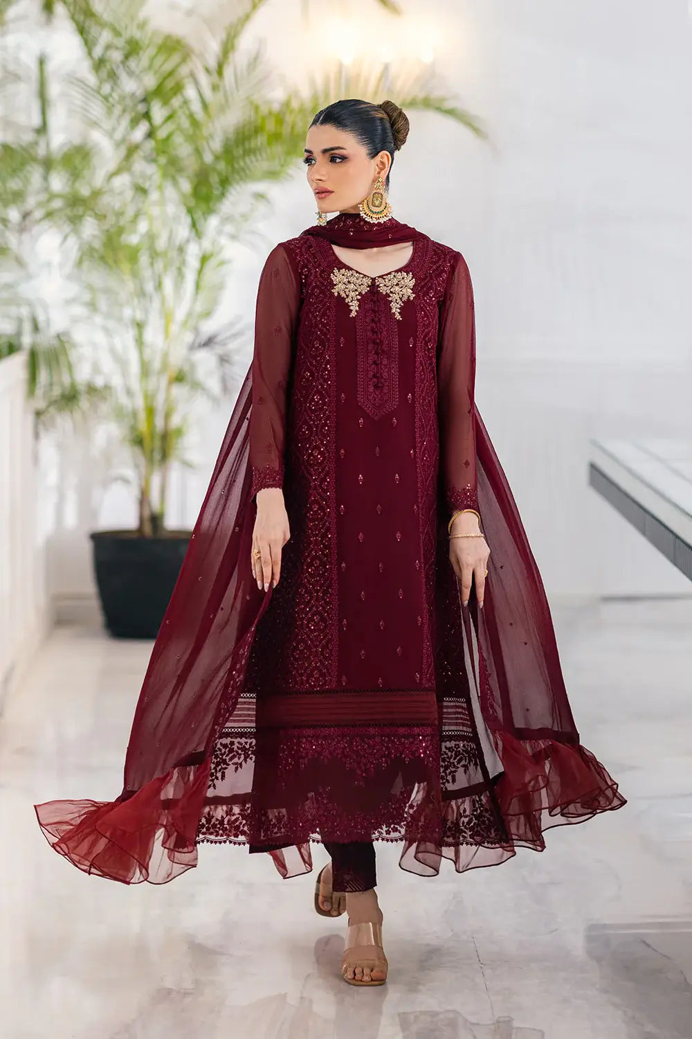 Azure | Embroidered Ensembles 23 | Ruby Vine - by - Libasekhas UK - Registered Vendor of : Azure - 100% Original Designer Dresss