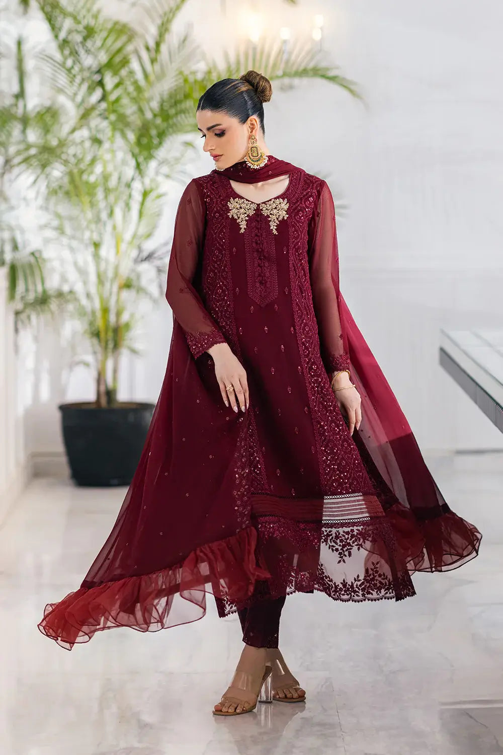 Azure | Embroidered Ensembles 23 | Ruby Vine - by - Libasekhas UK - Registered Vendor of : Azure - 100% Original Designer Dresss