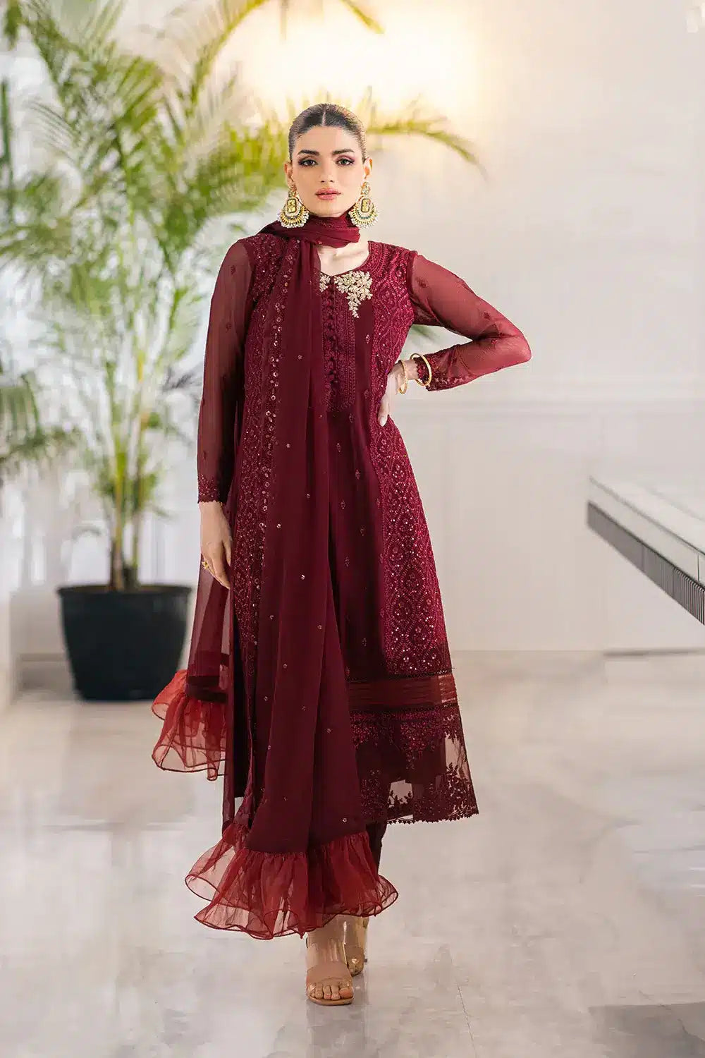 Azure | Embroidered Ensembles 23 | Ruby Vine - by - Libasekhas UK - Registered Vendor of : Azure - 100% Original Designer Dresss