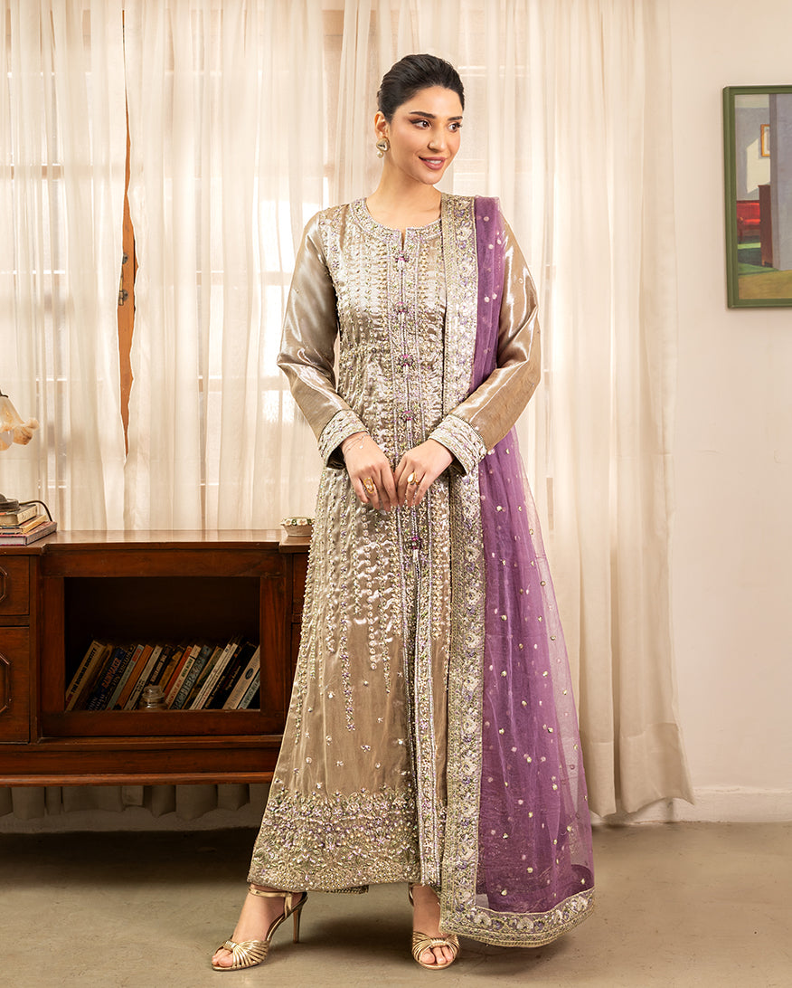 Mushq | Sunehri Lama Silk | Rumsha - by Libasekhas UK - Registered Vendor of : Mushq - 100% Original Designer Dress