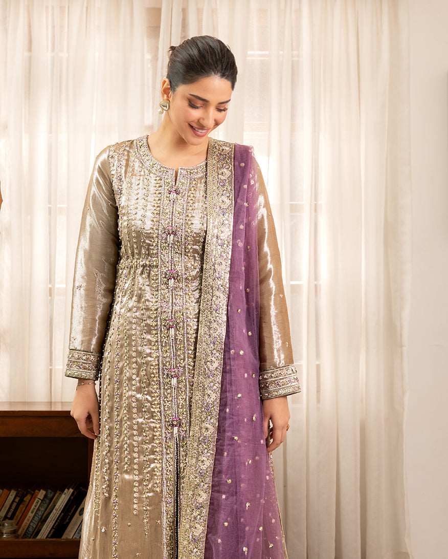 Mushq | Sunehri Lama Silk | Rumsha - by Libasekhas UK - Registered Vendor of : Mushq - 100% Original Designer Dress