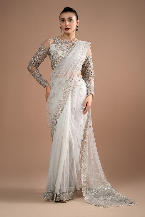 Imrozia Premium | Lumiere Luxury Sarees | 07 Misty Grey - by - Libasekhas UK - Registered Vendor of : Imrozia Premium - 100% Original Designer Dresss