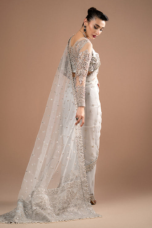 Imrozia Premium | Lumiere Luxury Sarees | 07 Misty Grey - by - Libasekhas UK - Registered Vendor of : Imrozia Premium - 100% Original Designer Dresss
