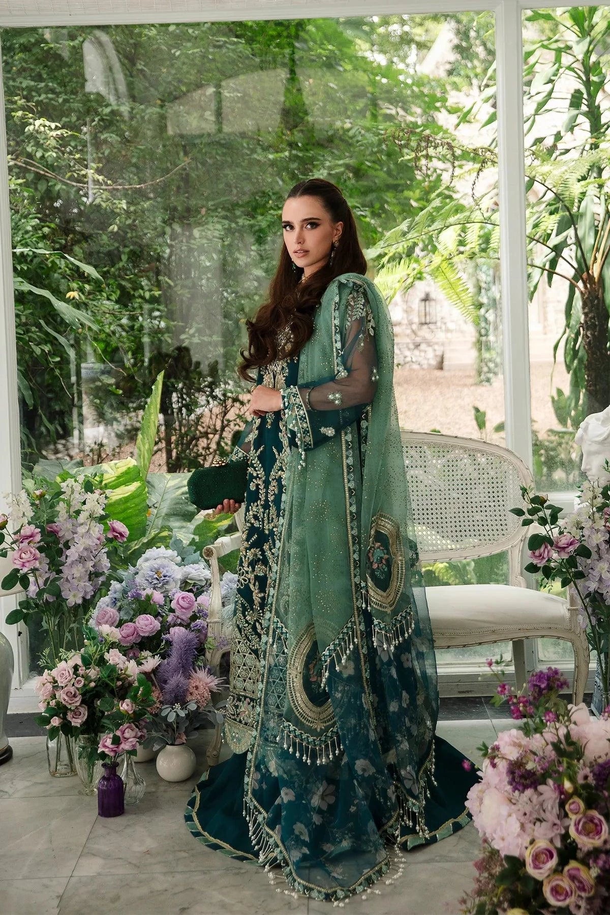 AJR Couture | Alif Luxury Wedding Formals 23 | Teal - by - Libasekhas UK - Registered Vendor of : AJR Couture - 100% Original Designer Dresss