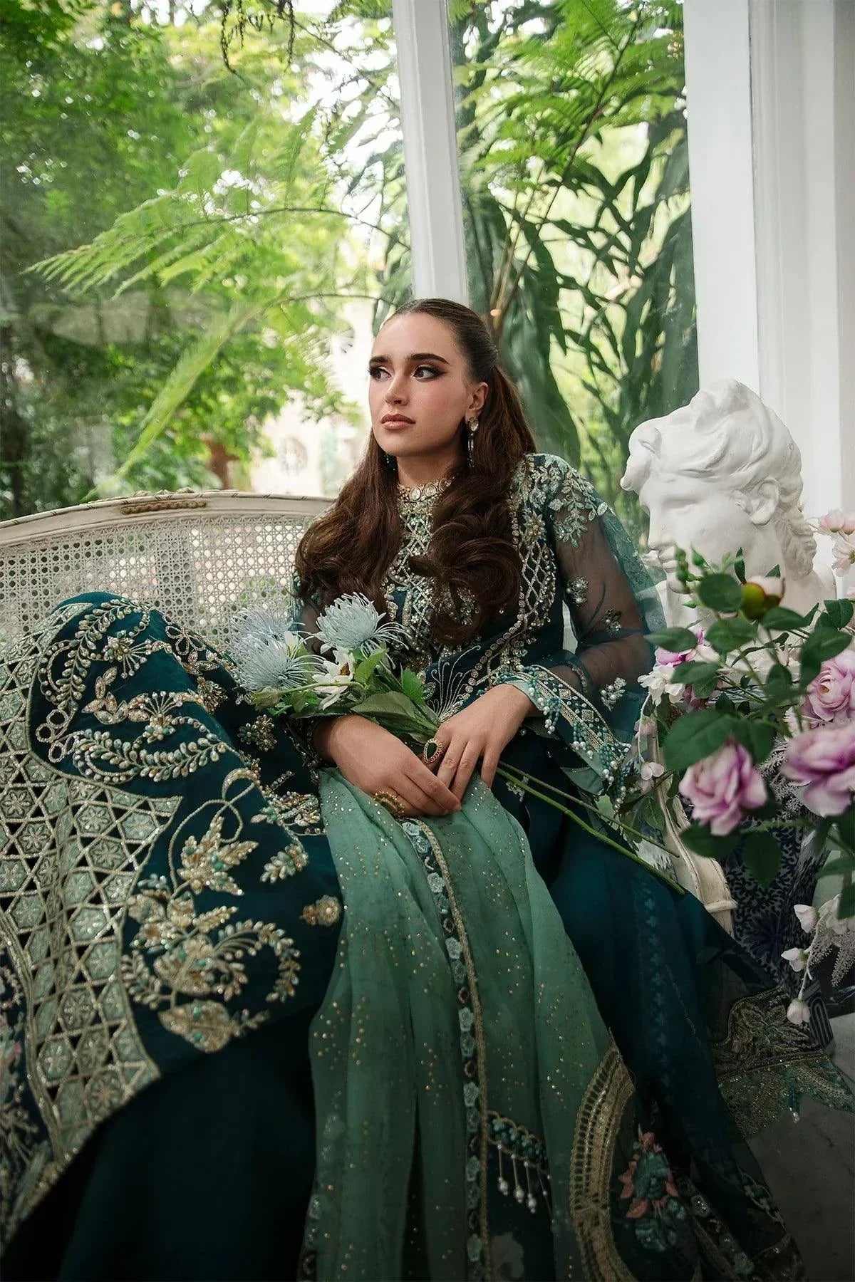 AJR Couture | Alif Luxury Wedding Formals 23 | Teal - by - Libasekhas UK - Registered Vendor of : AJR Couture - 100% Original Designer Dresss