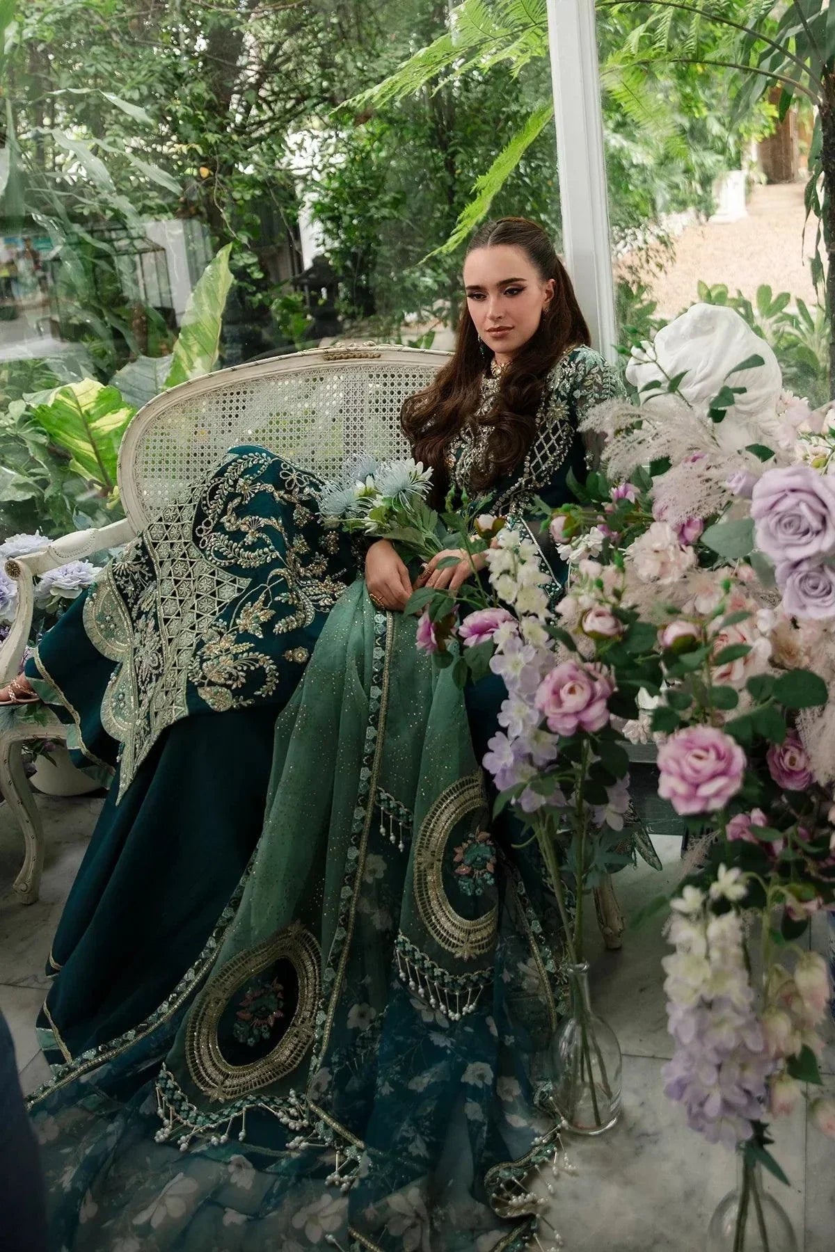 AJR Couture | Alif Luxury Wedding Formals 23 | Teal - by - Libasekhas UK - Registered Vendor of : AJR Couture - 100% Original Designer Dresss