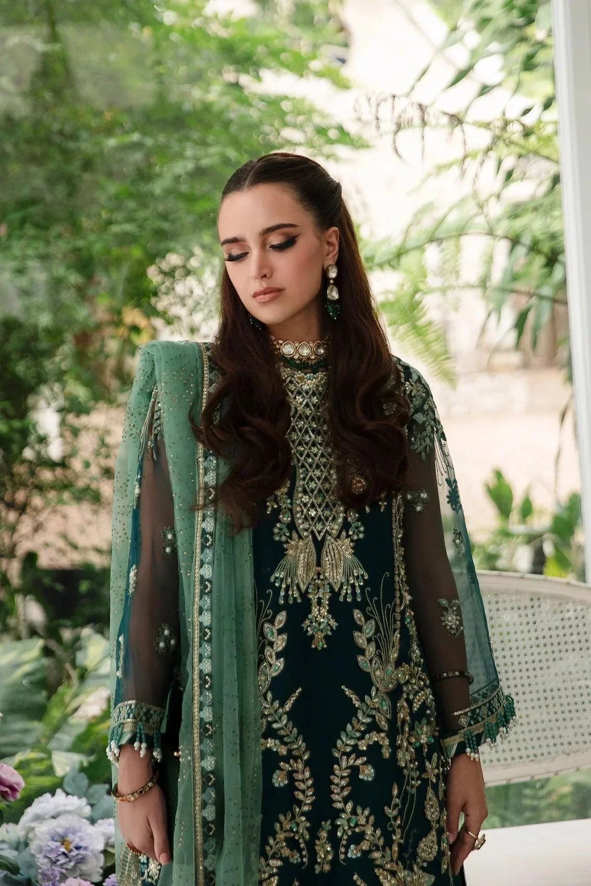 AJR Couture | Alif Luxury Wedding Formals 23 | Teal - by - Libasekhas UK - Registered Vendor of : AJR Couture - 100% Original Designer Dresss