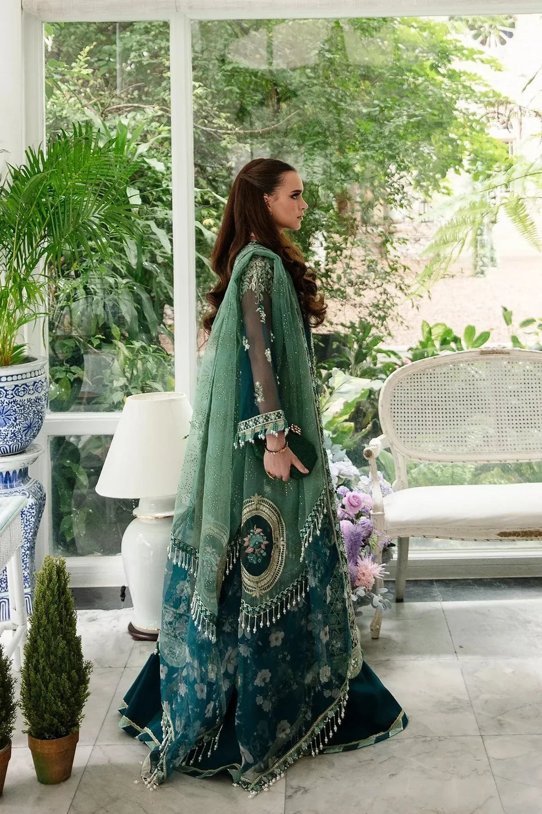 AJR Couture | Alif Luxury Wedding Formals 23 | Teal - by - Libasekhas UK - Registered Vendor of : AJR Couture - 100% Original Designer Dresss