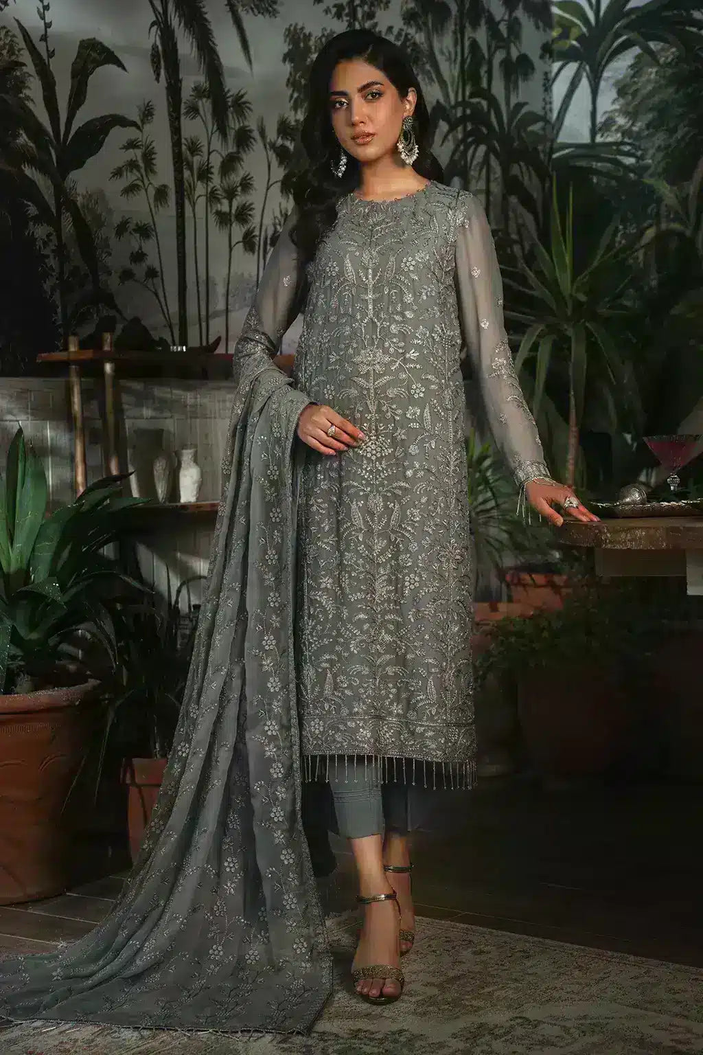 Zarif | LA ROSELLA Formals | ZLR 07 NOIR - by - Libasekhas UK - Registered Vendor of : Zarif - 100% Original Designer Dresss
