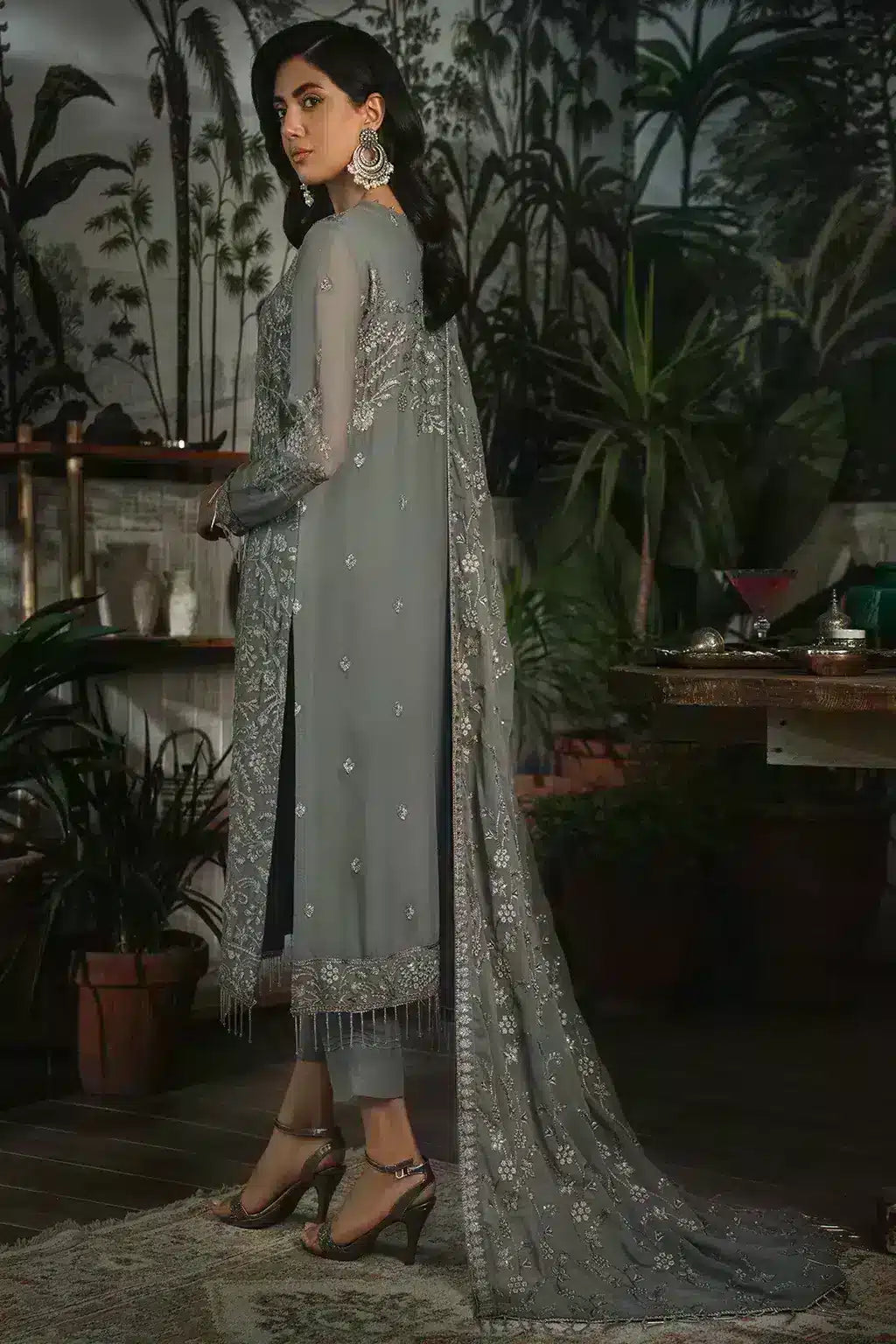 Zarif | LA ROSELLA Formals | ZLR 07 NOIR - by - Libasekhas UK - Registered Vendor of : Zarif - 100% Original Designer Dresss