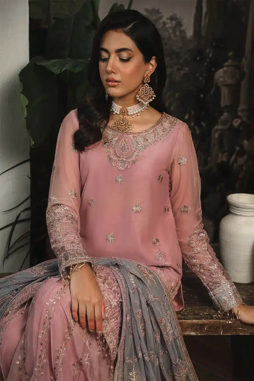 Zarif | LA ROSELLA Formals | ZLR 03 BLOOM - by - Libasekhas UK - Registered Vendor of : Zarif - 100% Original Designer Dresss