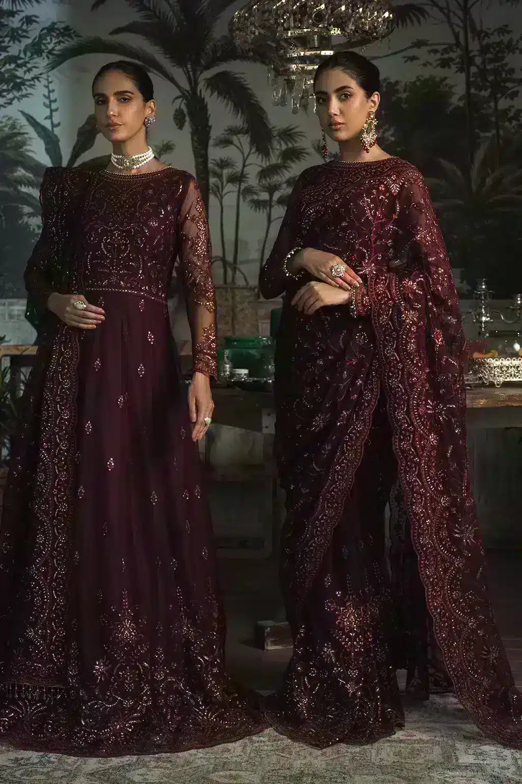 Zarif | LA ROSELLA Formals | ZLR 06 CARMINE - by - Libasekhas UK - Registered Vendor of : Zarif - 100% Original Designer Dresss